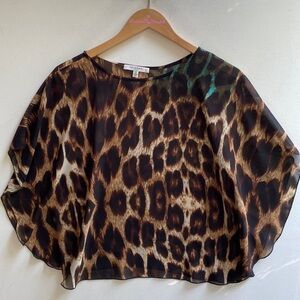 Wendy McLean anmimal print sheer kimono top, One Size